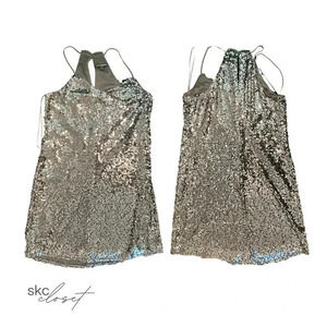 EXPRESS Women's Gray/Silver Sequin Party Dress Small
